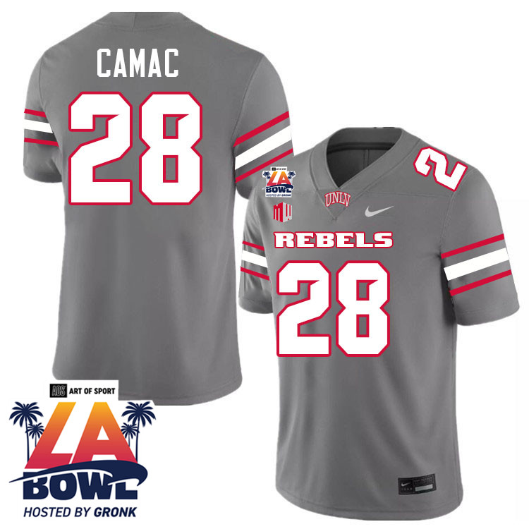 Fisher Camac LA Bowl Jersey,UNLV Rebels 2024 LA Bowl Jersey-Grey